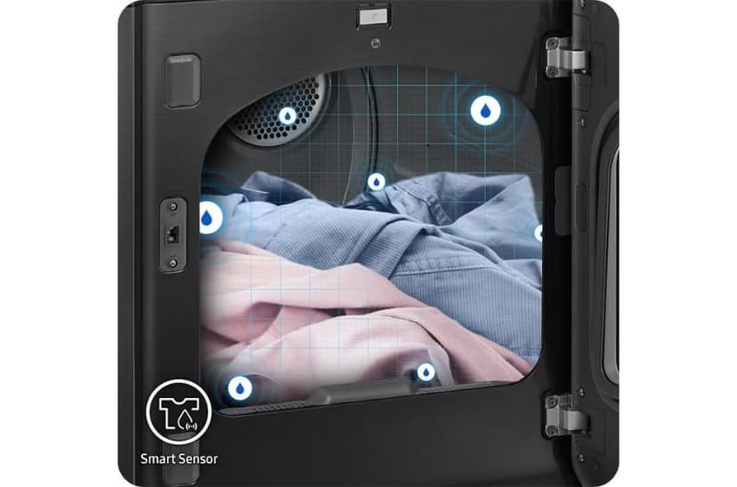 Samsung Smart 4.7 Cu Ft Top Load Washer & 7.4 Cu Ft Electric Dryer, Sensor Stops Overdrying, Low Vibration Quiet Wash, WaterJet w/Power Cords, Hoses, Vent Duct, 1 Year CPS Protection Bundle (Black)