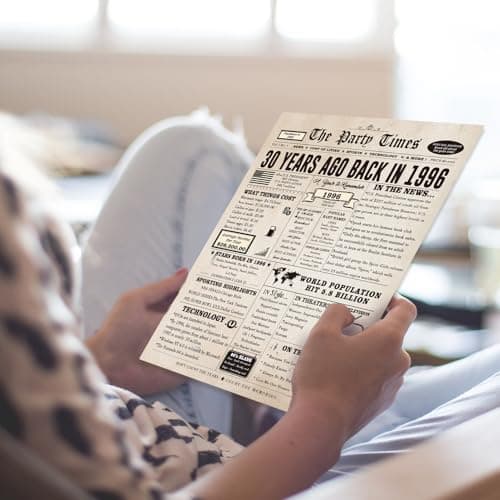 Jumbo 10.6 x 7.9 Inch 30 Bday Cards for Husband Wife Daughter Son, Retro 30 Year Old Gift Ideas for Family Celebration Huameigf Funny 30th Birthday Card Gifts Decorations for Women Men Him Her B0CKYF1DH8