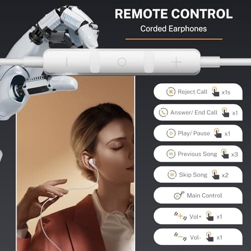 Gsangoo USB C Headphones USB Type C Earphone Wired Earbuds Plug Noise Canceling in-Ear Headphones with Microphone