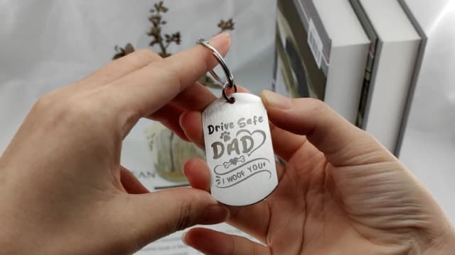 Alotozo Dog Dad Gifts for Men - Christmas Gifts from Dogs to Daddy - Drive Safe Dad Keychain - From Puppy to Daddy Stocking Stuffer - Dog Lover Gift for Father