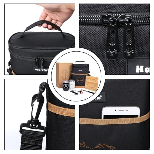 Hap Tim Wedding Gifts for Couples, Bridal Shower Gifts, Engagement Gifts for Newlyweds, Mr and Mrs gifts - Wine Cooler Bag Insulated Wine Carrier Tote with Tumblers, Bamboo Cheese Borad B0D8DR2S84