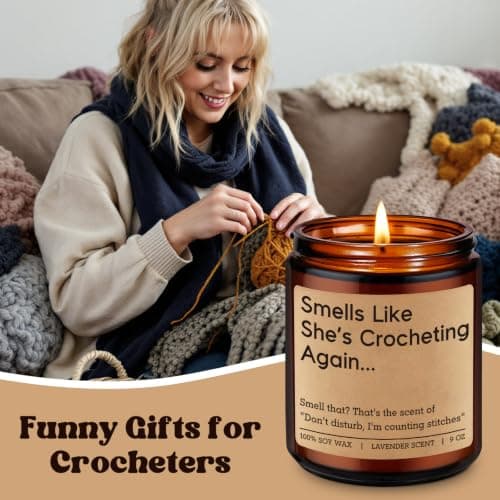 Fairy's Gift Candle, Crochet Gifts for Women, Funny Gifts for Crocheters, Knitters, Crochet Lovers - Cool Crocheter Presents Ideas, Christmas Birthday Crocheting Presents for Knitting Crafter, Friend