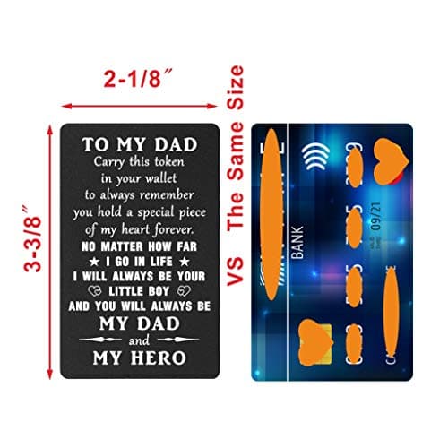 TANWIH Gifts for Dad You Are My Hero - Best Dad Birthday Gifts from Son, Father Son Engraved Wallet Card, Meaningful Fathers Day Christmas Presents for Men