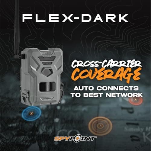 SPYPOINT Flex-Dark Twin Pack Cellular Trail Camera, 40MP Photos, 1080p Video + Sound, No-Glow Game Camera, Hunting Night Vision, Motion Activated,100ft Detection, No WiFi Needed Trail Cam
