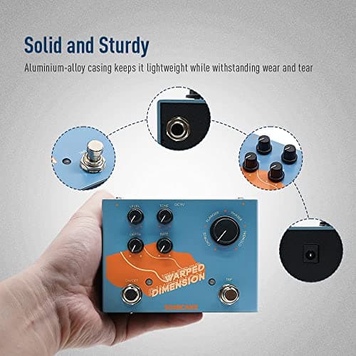 SONICAKE Modulation Guitar Effects Pedal 4 Mode of Chorus, Flanger, Phaser & Tremolo Digital Warped Dimension