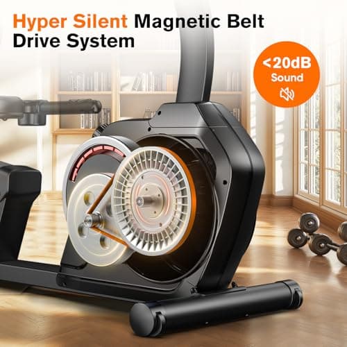 pooboo Recumbent Exercise Bike, Stationary Bikes for Home with Arm Exerciser, Magnetic Recumbent Bike with Ergonomic Backrest & Comfortable Seat, Smart APP, Pulse Sensor, 400LBS Weight Capacity