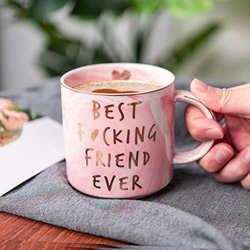 Hendson Best Friend Birthday Gifts for Women - Best F Friend Ever - Funny Friendship Gifts for Women - Gifts for BFF, Bestfriend, Besties, Sister, Her, Woman - Cute Pink Marble Mug, 11.5oz Coffee Cup B08F25XZR1