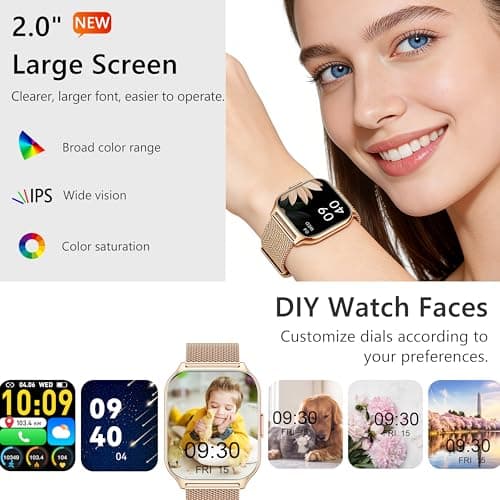 ZOSKVEE Smart Watch 45mm for Women Men(Dial/Answer Calls), 2.0" Fitness Tracker Watch with Heart Rate/Blood Pressure/Blood Oxygen Monitor for Android iOS