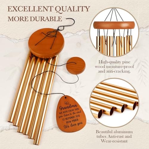 Gifts for Grandma, Grandma Wind Chime, Mother's Day Best Gift for Grandmother, Grandma Birthday Gifts from Grandchildren, Mothers Day Thanksgiving for Grandma