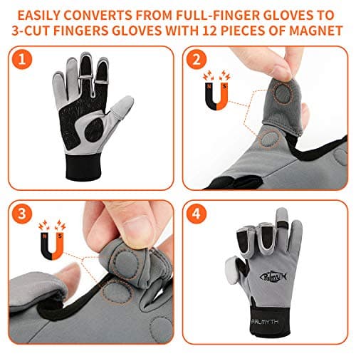 Palmyth Flexible Fishing Gloves Warm for Men and Women Cold Weather Insulated Water Repellent Great for Ice Fishing Fly Fishing Photography Motorcycling Running Shooting Hiking