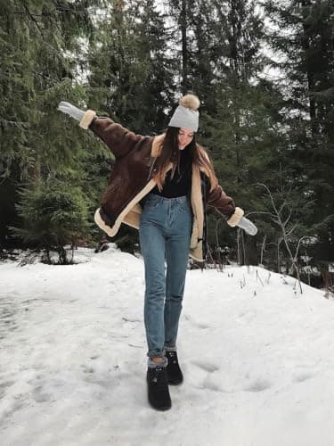 SHIBEVER Winter Boots for Women Snow: Fur Lined Warm Ankle Boots - Adjustable Water Resistant Outdoor Zipper Snow Shoes