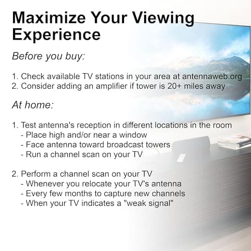 GE Traditional Rabbit Ears Indoor Black TV Antenna, 15 inch Extendable Dipoles and Circular Loop, Tabletop Antenna, Digital, HDTV Antenna, Smart TV Compatible, 4K 1080P VHF UHF, Compact Design, 33676 Rabbit Ear Antenna