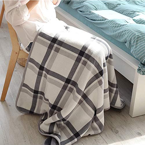 forestfish Fleece Wearable Blanket Oversized, Comfy Lightweight Lap Blanket Poncho Throw With Buttons, 63“x 55” (Grey-white, Medium(55”x39”)) B07Y87KBYS