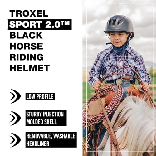 Troxel Sport 2.0 Injection Molded Horse Riding Helmet, Lightweight Adjustable Design, Safety Horseback Riding Gear