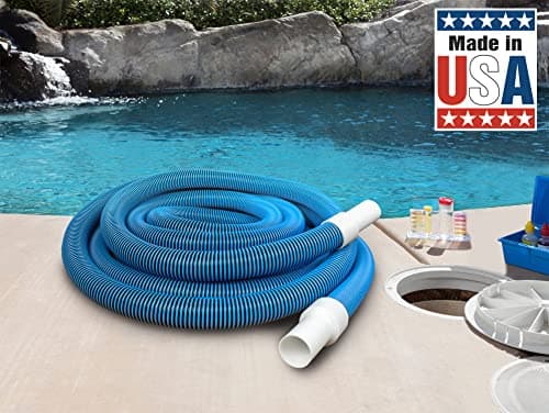 Poolmaster Manual Pool Vacuum Hose, 35 Ft x 1-1/2” for Inground & Above Ground Pools, Not for Automatic Cleaners, Kink-Free, Heavy Duty Pool Cleaner Hose with Swivel Cuff – Made in USA