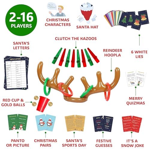 Gutter Games 12 Games of Christmas - 12 Hilarious Holiday Activities [Family Party Games Pack for Kids, Teens & Adults] - by Beat That! Game - Multicolor
