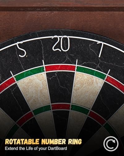 Yirinatek Sisal Dart Board Cabinet Sets, Decorative Dart Boards for Adults [6*Steel Darts] - Wooden Dartboard Cabinet with Integrated Scoreboard for Family Game Rooms