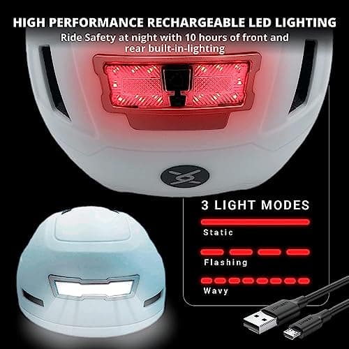 XNITO Bike Helmet with LED Lights - Urban Bicycle Helmet for Adults, Men & Women - CPSC & NTA-8776 Dual Certified - Class 3 E-Bikes, Scooters, Onewheel, Commuter, Mountain