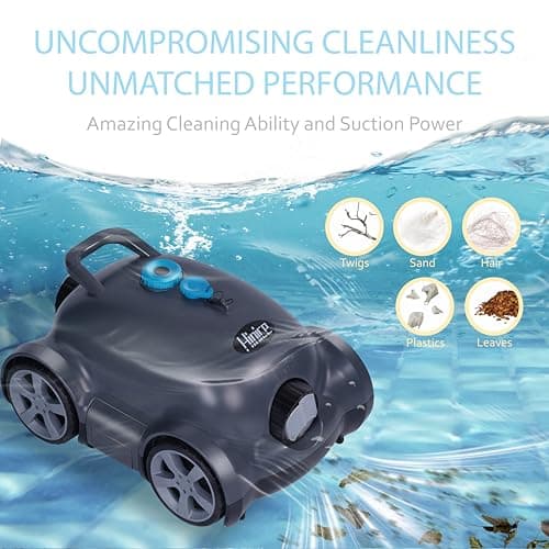 Cordless Robotic Pool Cleaner,Automatic Pool Vacuum Robot for In-Ground/Above Ground Pools,150 Min Runtime, IPX8 Waterproof, 2200 Sq Ft Coverage (Dark Grey)