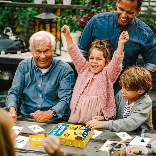 BRAVEBUG You Laugh You Lose Game - Funny Charades Kids Games - Board Games for Kids & Teens - Try Not to Laugh Challenge - Sleepover Party Supplies for Girls, Birthday Game for Family, Kids & Girls