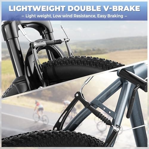 26 inch Mountain Bike 7/21 Speeds Lightweight Cycling Bicycles, Dual Disc/V Brake,Bicycle for Men and Women, Adult Bike, Road Bike