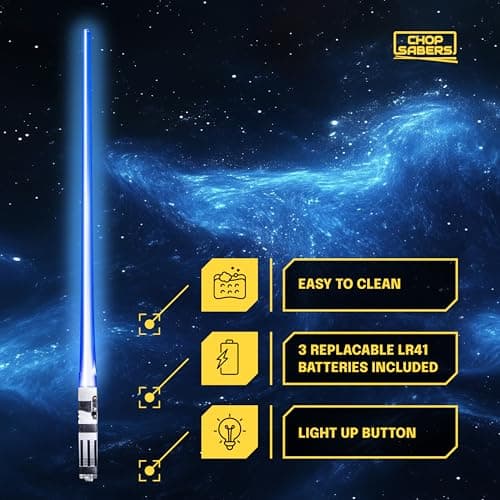 Lightsaber Chopsticks – LED Light-Up Reusable Sushi Utensils | Blue Jedi and Red Sith Color Glow, Battery Included | Fun Star Wars-Inspired Gift for Kids & Adults