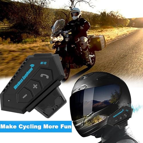 Motorcycle Helmet Headset Stereo Bluetooth Earphone Wireless Handsfree Mic Headphones Music Player for Motorbike Rider