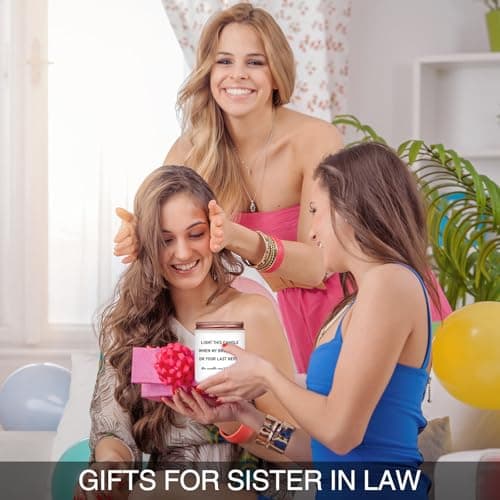HOMSOLVER Sister in Law Gifts from Sister, Birthday Anniversary Christmas Engagement Bridal Shower Wedding Gifts for Sister in Law, Funny Lavender Candle Gift for Future Sister-in-Law Idea