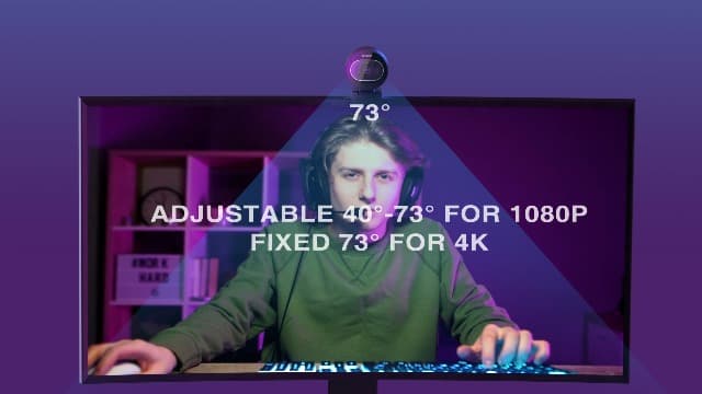 EMEET S600 4K Webcam for Streaming - Sony 1/2.55'' Sensor, PDAF Autofocus, 1080P@60FPS, 2 Noise Reduction Mics, Built-in Privacy Cover, 73° FOV, Streaming Camera for Live Commerce/Gaming/Beauty