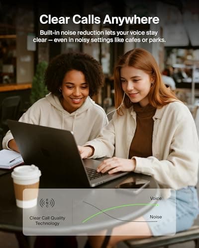 Belkin SoundForm Active Noise Cancelling Earbuds Wired with USB C Connector, IPX5-Rated, in-Ear Earphones w/Microphone for iPhone 17/16/15, iPad mini, Galaxy S25, Google Pixel 10, & More - White