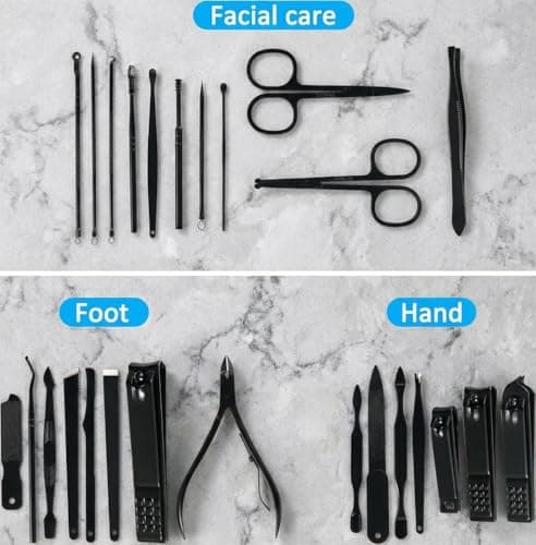 Manicure Set Professional Nail Clipper Kit-26 Pieces Stainless Steel Manicure Kit,nail Care Tools with Luxurious Travel Case