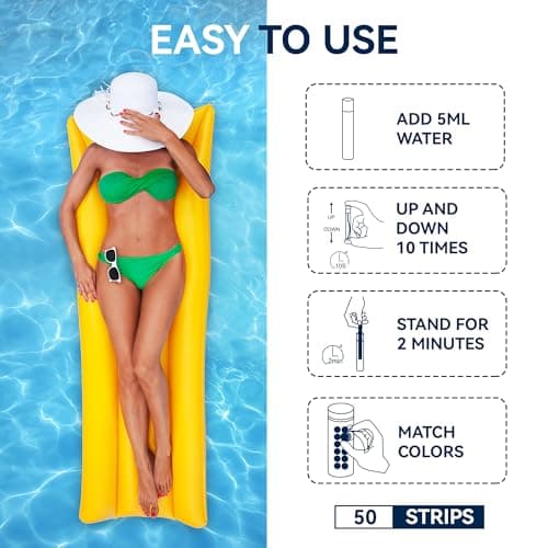 Phosphate Test Kit for Pool,50 Strips Phosphate Test Strip Quick and Accurate Swimming Hot Tub and Spa Water Testing