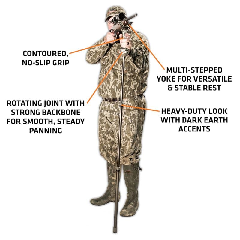 PRIMOS Hunting Trigger Stick Gen3 Shooting Stick, Adjustable Height, Quick-Detach Yoke, Durable and Lightweight, Ideal for Hunting, Shooting, and Photography