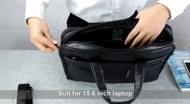 seyfocnia Men's Leather Messenger Bag, Laptop Briefcase Business Satchel Computer