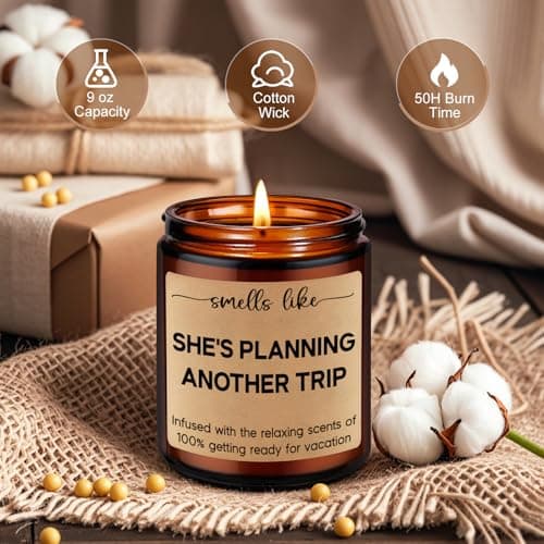 Cool Gifts for People Who Travel, Girls Trip, Funny Christmas, Birthday Gifts Ideas for Travelers Women, Mom, Couple, Her LEADO Travel Candle, Travel Gifts for Women, Traveling, Gifts for Travelers B0D3F1GP3C