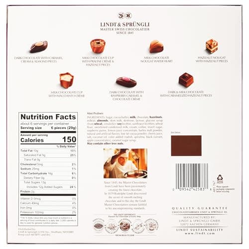 Lindt Mini Pralines, Assorted Chocolate Pralines with Premium Filling, Perfect for Mother’s Day Gifting, 6.2 oz Box