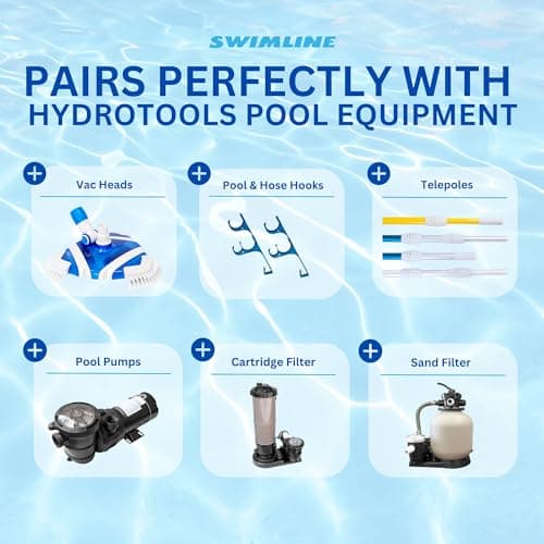 SWIMLINE HYDROTOOLS Standard Swimming Pool Vacuum Hose 1.25" X 18' For Inground Pools - Compatible With Vacuum Heads, Skimmers, Filter Pump Inlets, Above Ground Pools And Other Pool Accessories