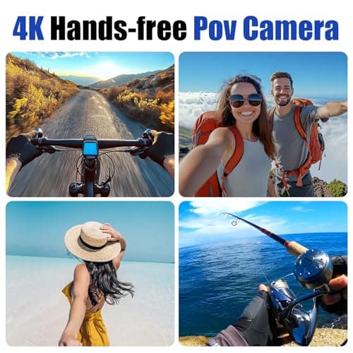 Vauvinmaic 4K Mini Body Camera 64GB, Thumb Size WiFi POV Cam, Waterproof Wearable Hand Free Portable Action Cam, Ultra Wide Angle View, Mount Anywhere for Pets, Cycling, Swimming, Vlogging, Black