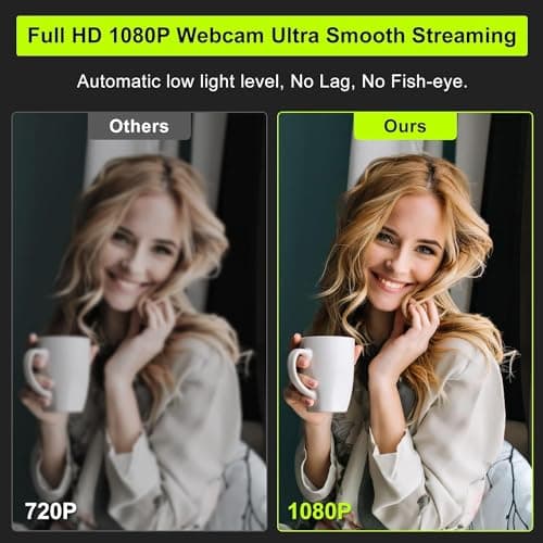 Webcam with Ring Light Microphone - Streaming Web Camera, 1080P Full HD Pro Camera for PC Mac Laptop Desktop, USB Computer Webcam with Privacy Cover and Tripod for Zoom Meeting Skype Teams Twitch
