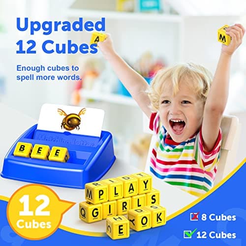 Learning Games for Kids Ages 3-8, Matching Letter Game for Kids Toys Ages 3-8 Educational Toys for 3-8 Year Olds Boys Girls Birthday Party Gifts for 3-8 Year Olds Boys Girls Blue
