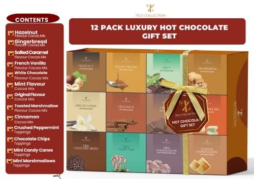 Hot Chocolate Gift Sets - 12 Days, Hot Chocolate Gift |Small Gifts |Hot Chocolate Mix |Gourmet Hot Chocolate Set |Hot Chocolate Gift Sets |Gifts For Women, Kids, Men