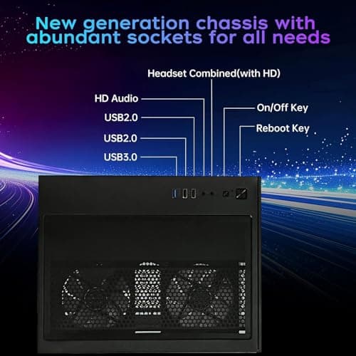 ALCPOK PC Gaming Desktop AMD Ryzen 7 5700G RAM 16G 3200MHz DDR4 1TB M.2 Prebuilt Computer Tower 550W Bronze Power Supply ARGB Air Colling Computer for Office Game