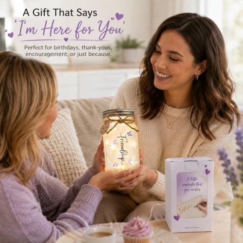 Thanksgiving & Christmas Gift for Women, Best Friend Gift for Women, Warm LED Keepsake for Birthdays and Farewells Friendship Gifts for Women, Best Friend Birthday Gifts Mason Jar Light B0FMD5RWXY