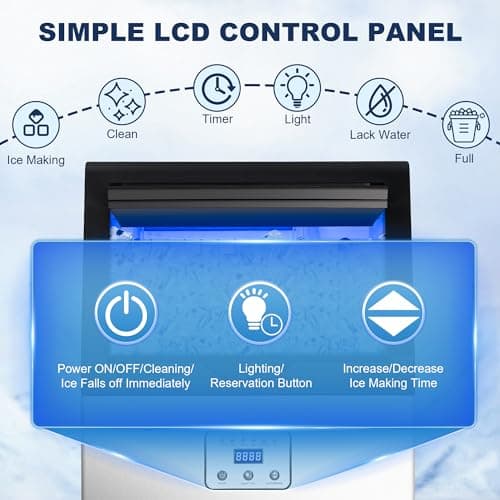 90LBS/24H Commercial Ice Maker Machine, Undercounter or Freestanding Stainless Steel Ice Machine with 25LBS Storage, 32 Cubes/Cycle, Self-Cleaning & Quiet Operation for Home, Bar, Restaurant