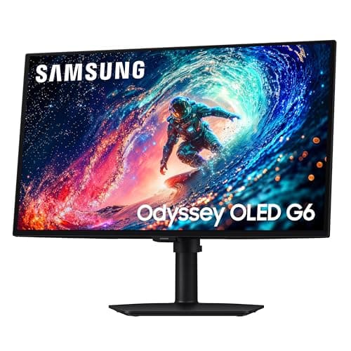 Samsung 27" Odyssey OLED G6 (G61SH) Gaming Monitor - QD-OLED, QHD (1440P), 240Hz, 0.03ms, Glare-Free, Pantone Validated, HDR10, Height-adjustable stand, OLED Safeguard, 3 Year Warranty, LS27HG612SNXZA