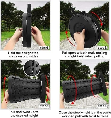 Fishboy Upgraded Collapsible Stool, 400lbs Max Weight, Lightweight But Sturdy, Portable Retractable Folding Telescoping Foldable Camping Stool for Adults Outdoor Fishing Hiking BBQ