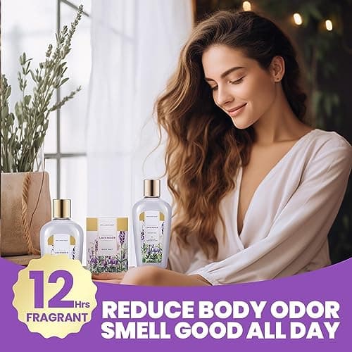 Spa Gifts for Women - Spa Luxetique Bath Baskets for Women, 8 Pcs Lavender Bath Sets with Bubble Bath, Lotion, Birthday Sets, Mothers Day Gifts for Mom