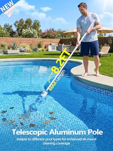 LanOcean 2026 Newly Cordless Pool Vacuum for Inground Pool, Flow Adjustable, Transparent Brush Head–Visible Cleaning, 19 GPM Powerful Suction Handheld Pool Vacuum for Above Ground Pool, 70Mins Runtime