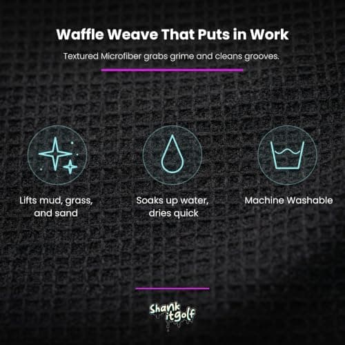 SHANKITGOLF Golf Towel for Golf Bag Microfiber with Clip, Funny Cleaning Cloth for Balls & Clubs, Premium Accessories, Gift for Men, Golfers, Dad