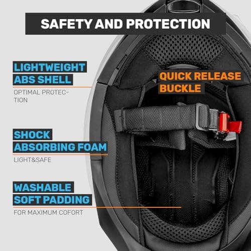 Westt Modular Motorcycle Helmet - DOT Approved - Full Face Flip Up, Internal Sun Visor for Men Women (Street Bike, ATV, Snowmobile)